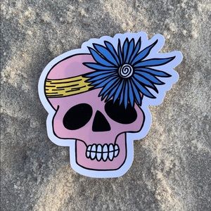 Pastel Punk Girly Goth Flower Crown Skull Sticker